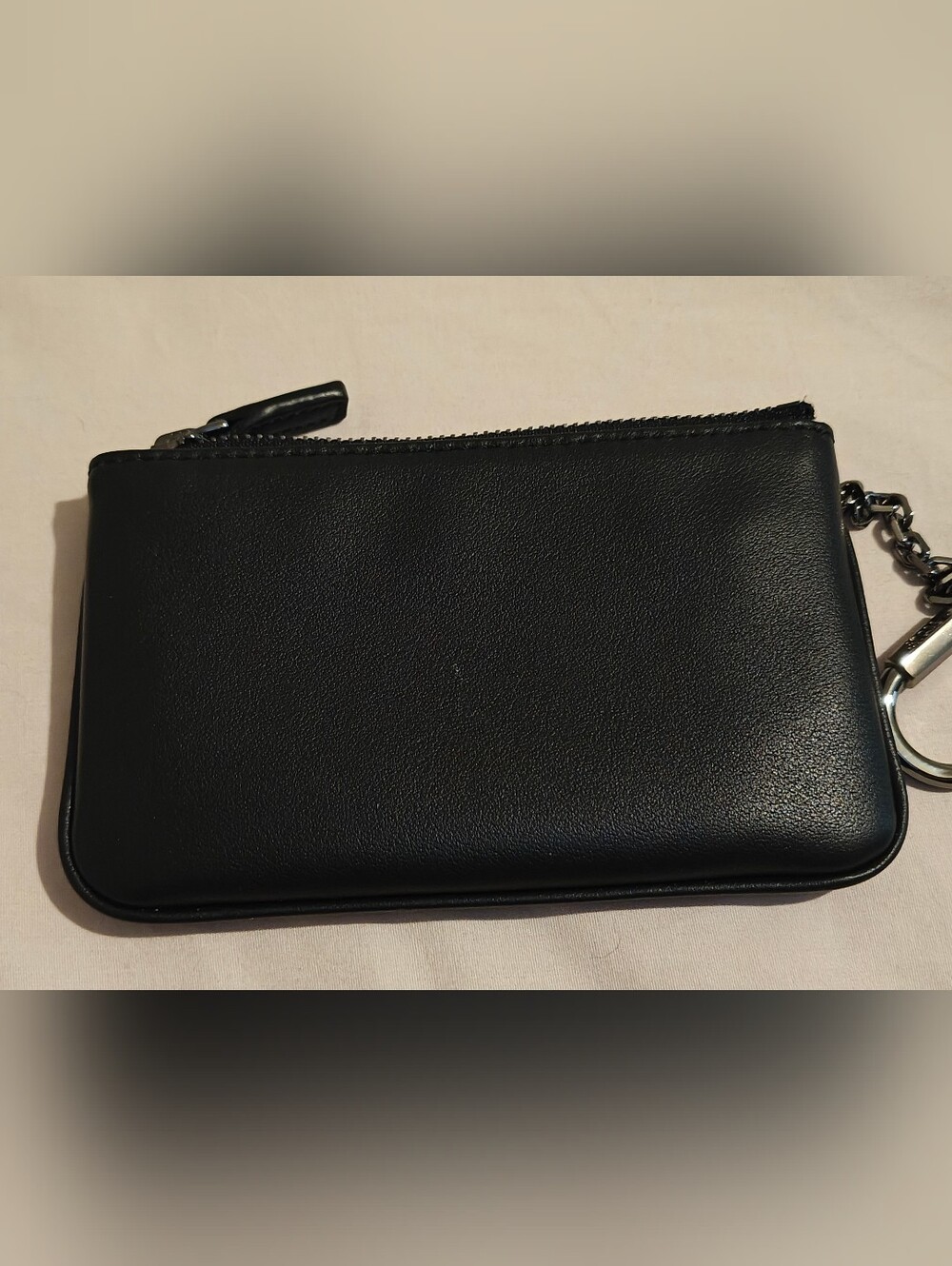 MCM Black Leather Zip Pouch with Purple Logo - Picture 4 of 10